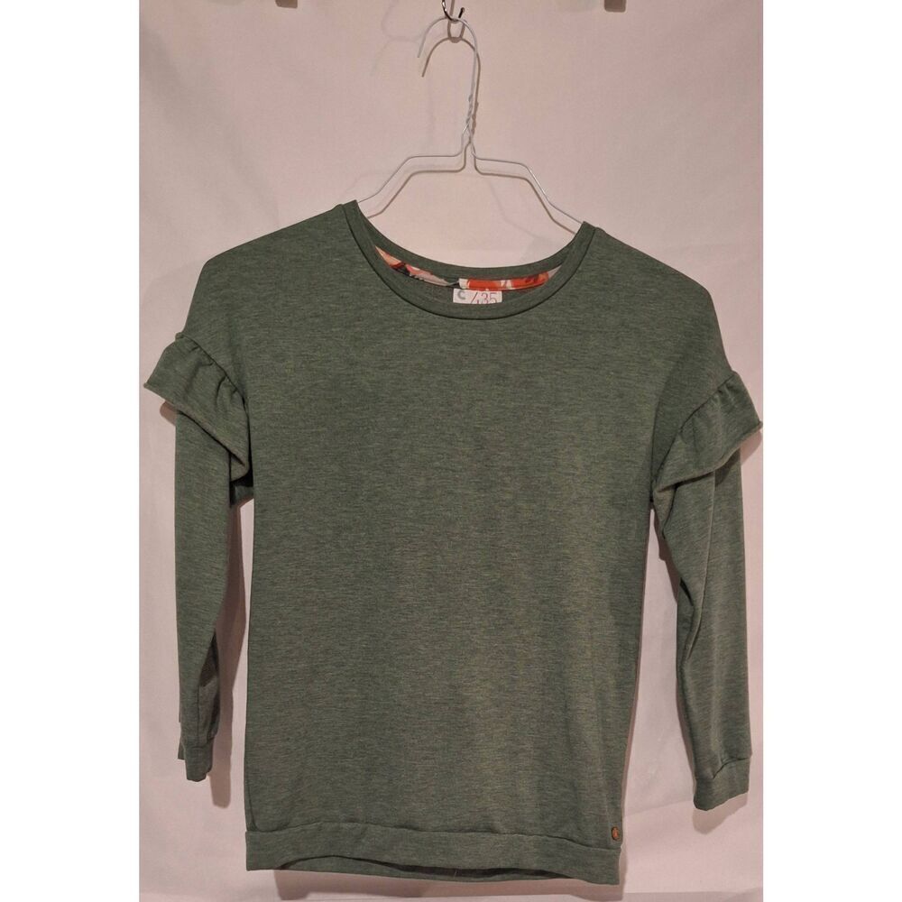 Matilda Jane 435 Girls Seeds of Creativity Ruffle Green Sweatshirt Size 10